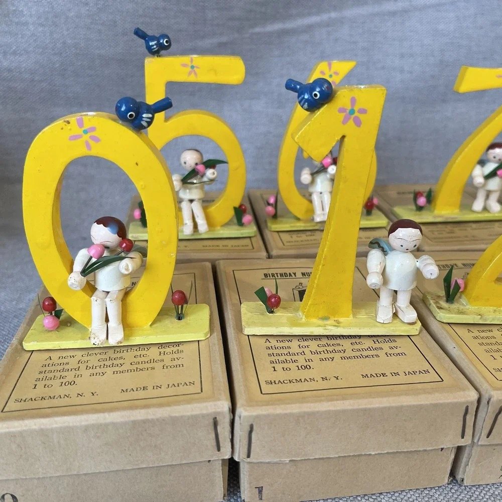 Vintage Shackman Birthday Number Lot Made In Japan Party Supplies